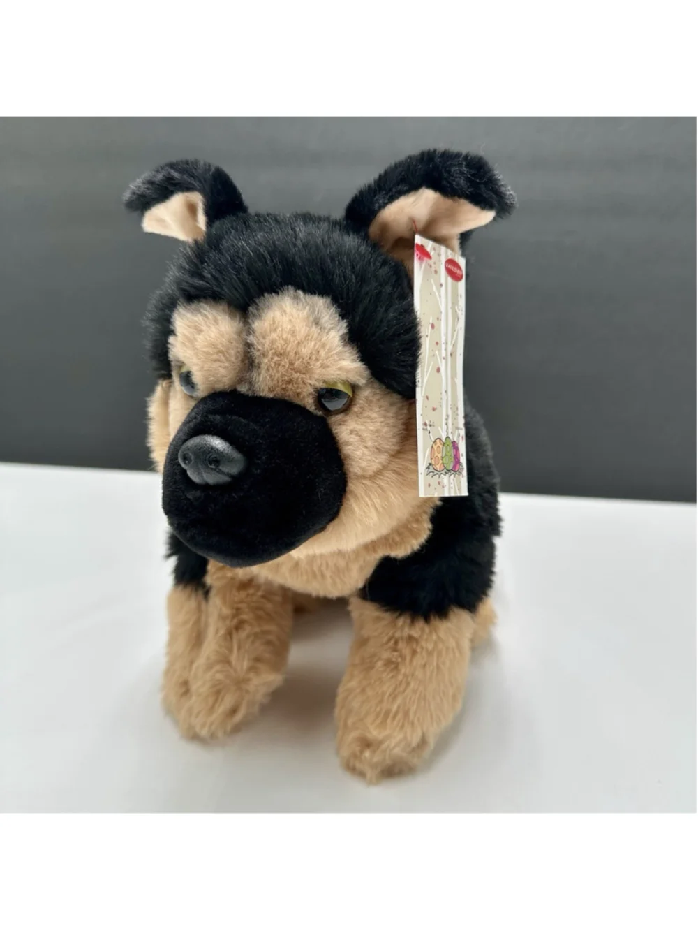 Vanlinny German Shepherd Puppy with Tag 13 Inch Plush Stuffed Animal Soft Cuddly